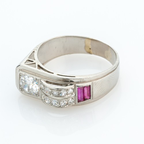 Damenring platin mit - mit, 0.70ct