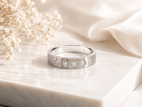 Platin ring diamanten - 0,30, ct