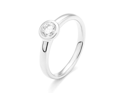 Facet ring solitär 950 platin - solitär,