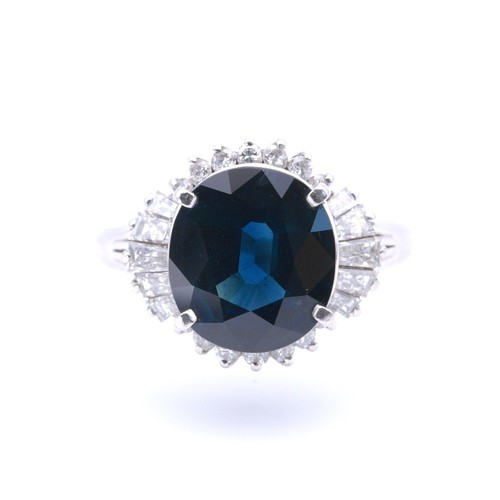 Saphir diamant ring mit - saphir,