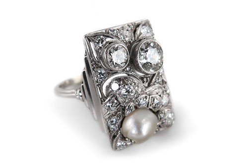 Ring perle diamanten - ring,