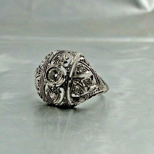 B52 platin ring art deco - art,